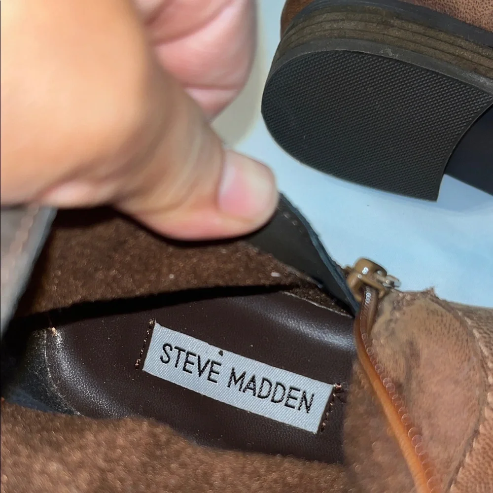 Steve Madden Brown Quilted Over the Knee Boots used good condition
